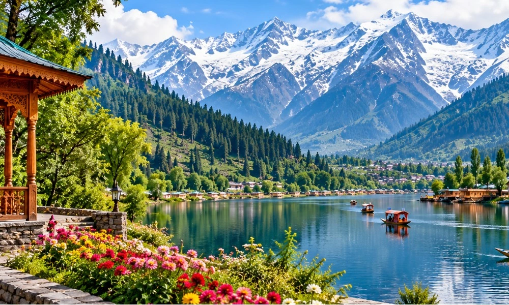 Scenic Kashmir valley on a Kashmir tour package from Delhi