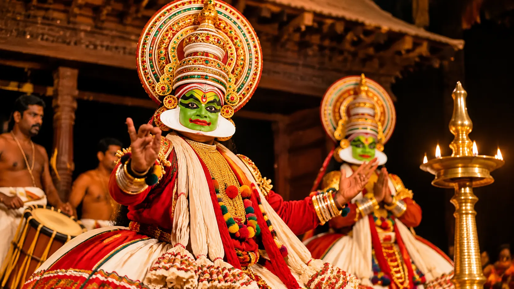 Vibrant Kerala Kathakali Stage Performance-1